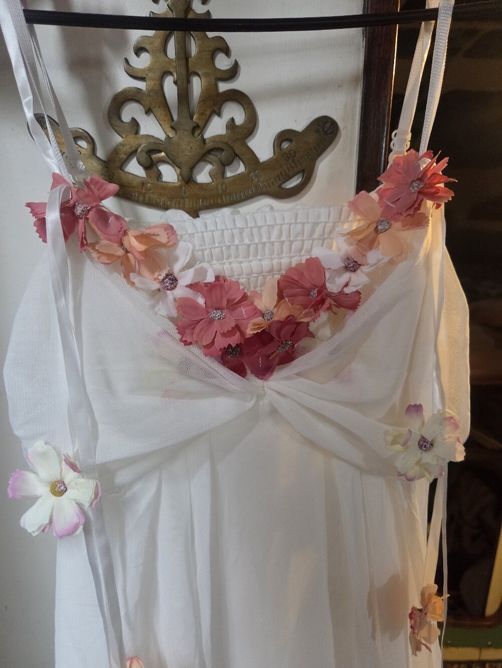 White Flower Maxi Dress